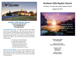 The Church Bulletin - Northern Hills Baptist Church