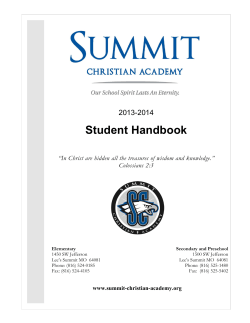 Student Handbook - Summit Christian Academy