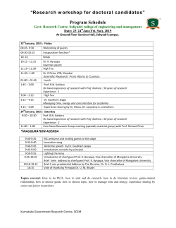 Program Schedule “Research workshop for doctoral candidates”