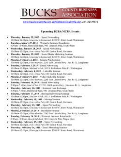 Events at a Glance - Bucks County Business Association