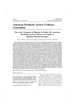 The American Headache Society Evidence Assessment of Migraine