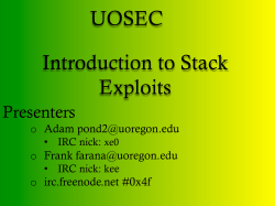 01/22/15 Meeting Slides (Stack Exploitation)