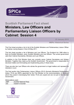 Ministers, Law Officers and Parliamentary Liaison Officers by