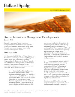 Recent Investment Management Developments