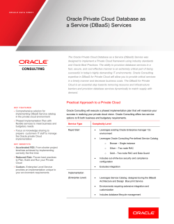 Oracle Private Cloud Database as a Service (DBaaS) Services
