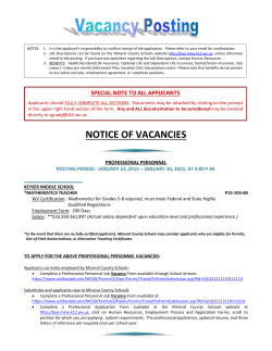 Vacancy Posting - Mineral County Schools