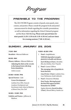 WCBR 2015 Panel Schedule - Winter Conference on Brain Research