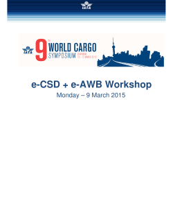 e-CSD + e-AWB Workshop