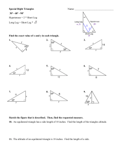 Special Right Triangles: 30º - 60º