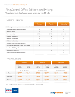 RingCentral Office Editions and Pricing