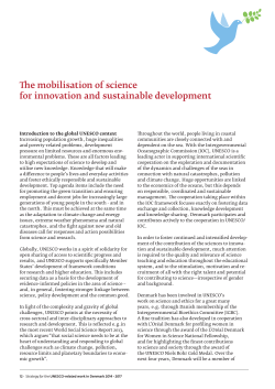 The mobilization of science for innovation and sustainable