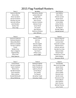 2015 Flag Football Rosters