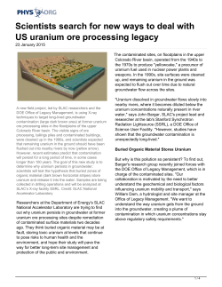 Scientists search for new ways to deal with US uranium