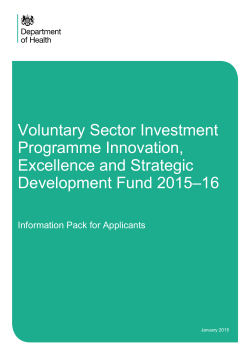 Voluntary Sector Investment Programme Innovation
