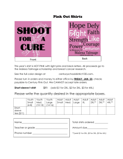 order forms for Pink Out shirts