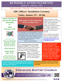 BI-WEEKLY ANNOUNCEMENTS: - Ebenezer Baptist Church