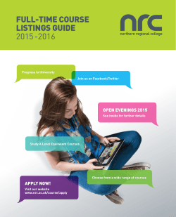 Full-time Course Listings 2015 2016 Click here to a copy