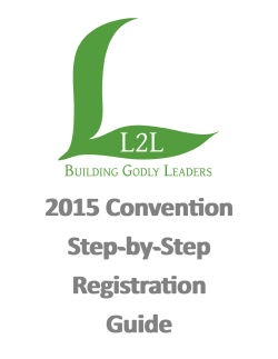 2015 Convention Step-by-Step Registration Guide