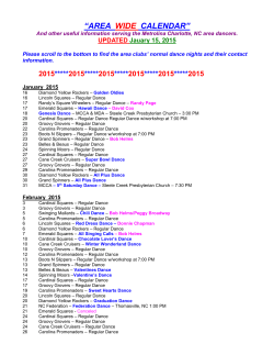 &ldquo;AREA WIDE CALENDAR&rdquo; - Metrolina Dancers Association