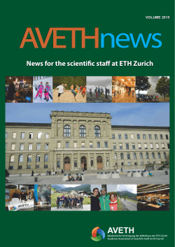News for the scientific staff at ETH Zurich