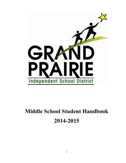 2014-2015 Middle School Student Handbook