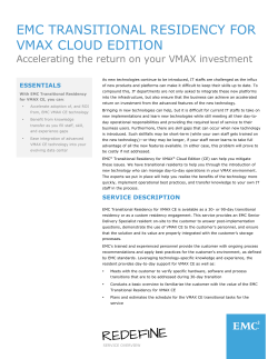H13332 EMC Transitional Residency for VMAX Cloud Edition