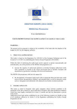 CALL FOR PROPOSALS – DG EAC N° 87/2004