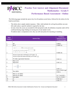 Practice Test Answer and Alignment Document Mathematics