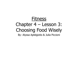 Fitness Chapter 4 – Lesson 3: Choosing Food Wisely