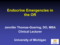 Endocrine Emergencies in the OR