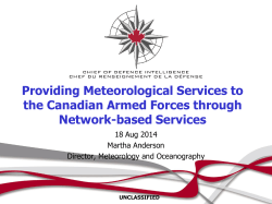 Providing meteorological services to the Canadian Armed