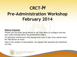 CRCT-M Pre-Administration Presentation Spring 2014