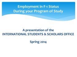 F-1 Employment Before Graduation PowerPoint Spring 2014
