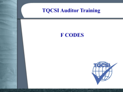 Auditor Training - Codes