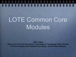 LOTE Common Core Modules