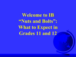 IB CIBPA NUTS and BOLTS PPT Feb 2014