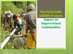The KALAHI-CIDSS Project Impact on Impoverished Communities