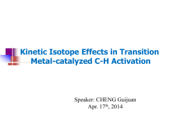 KIE in transition metal-catalyzed CH activation