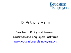 Dr Anthony Mann - Education and Employers Taskforce