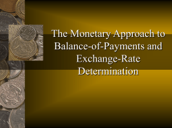 The Monetary Approach to Balance-of