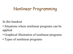 Nonlinear Programming I