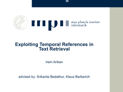 Exploiting Temporal References in Information Retrieval