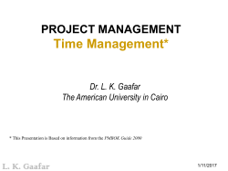 Time Management - The American University in Cairo