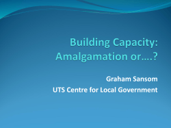 Building capacity - amalgamation or what, Graham Sansom