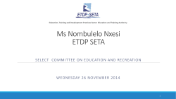Ms Nombulelo Nxesi ETDP SETA 10th Annual General Meeting