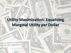 Utility Maximization: Equalizing Marginal Utility per Dollar Spending