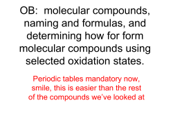 OB: molecular compounds, naming and formulas