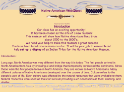 Native American Webquest