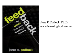 Dr Jane Pollock: Feedback, The Hinge That Joins Teaching
