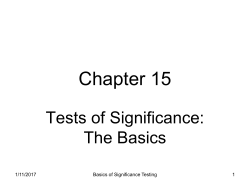 15: Tests of significance: the basics